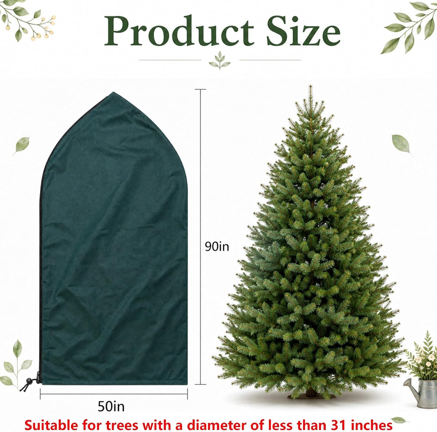 Zip A Tree Plant Cover Freeze Protection, Winter Plant Protector Bag