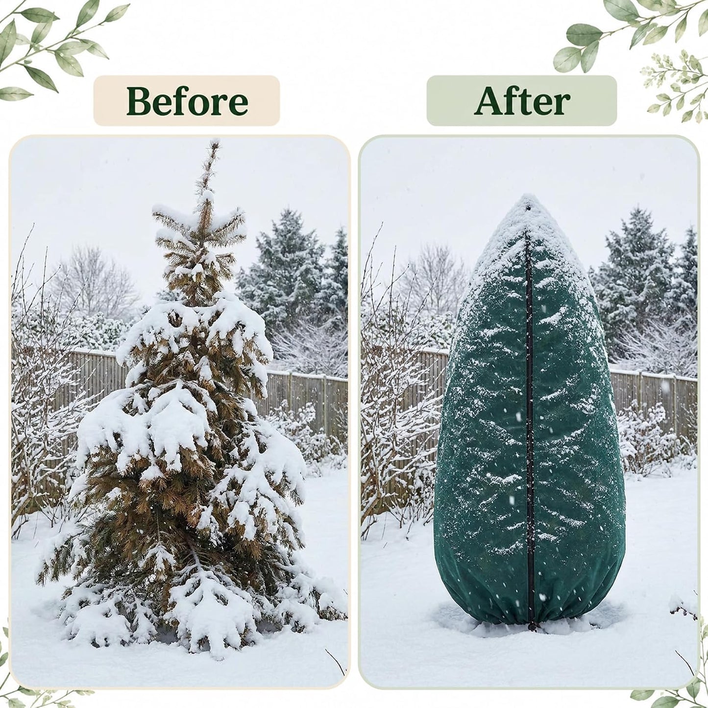 Zip A Tree Plant Cover Freeze Protection, Winter Plant Protector Bag