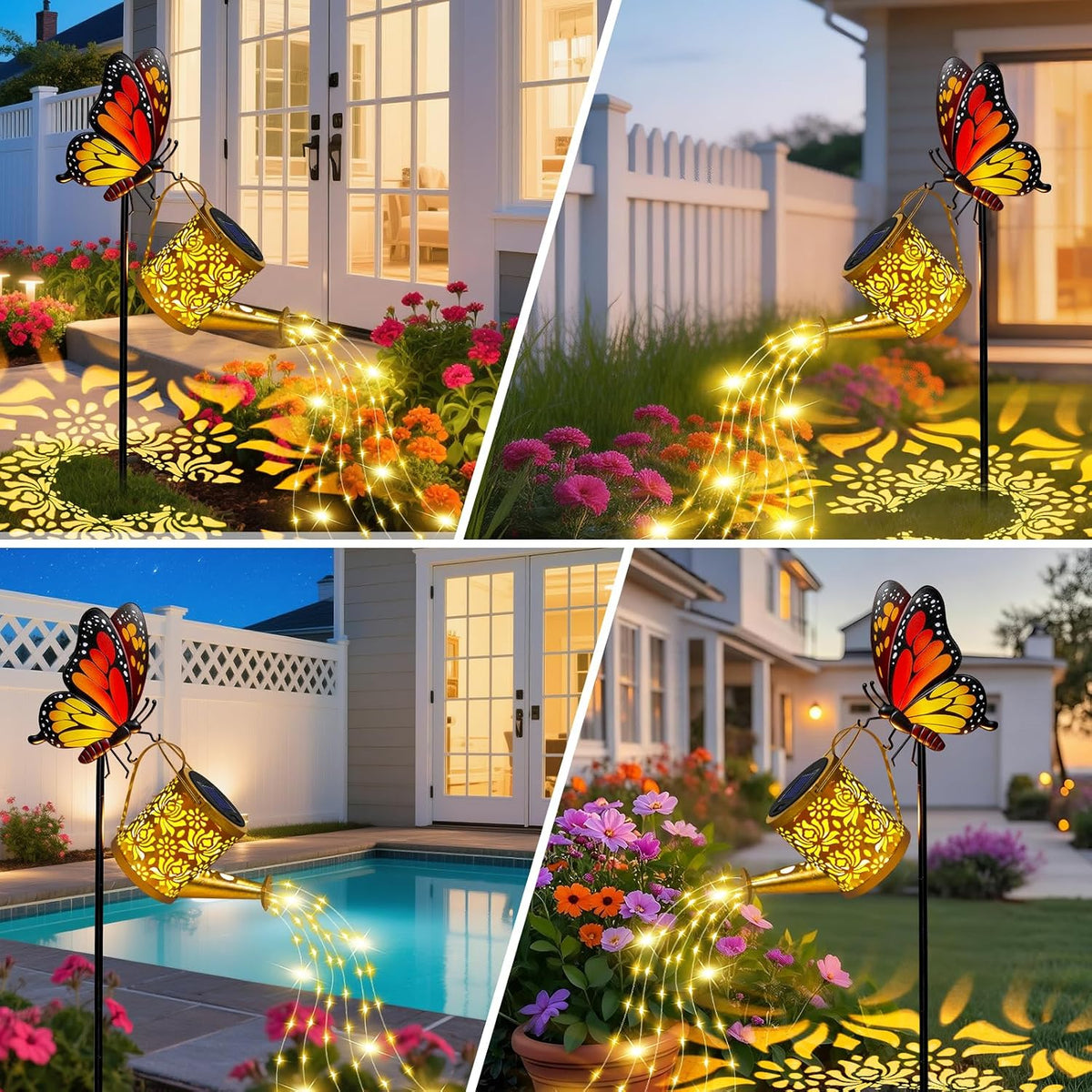 Solar Garden Lights Outdoor Decor, Cat Watering Can Lights for Yard, 1 Pack