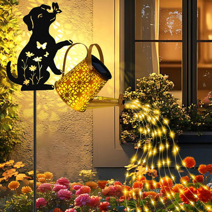 Solar Garden Lights Outdoor Decor, Cat Watering Can Lights for Yard, 1 Pack