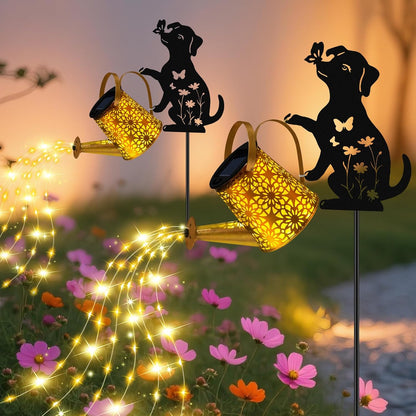 Solar Garden Lights Outdoor Decor, Cat Watering Can Lights for Yard, 1 Pack