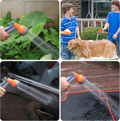Retractable Garden Hose Reel 1/2 in x 72 ft, Wall Mounted Water Hose with Automatic Slow Rewind, Any Length Lock, 180° Swivel Bracket, and 9-Function Sprayer