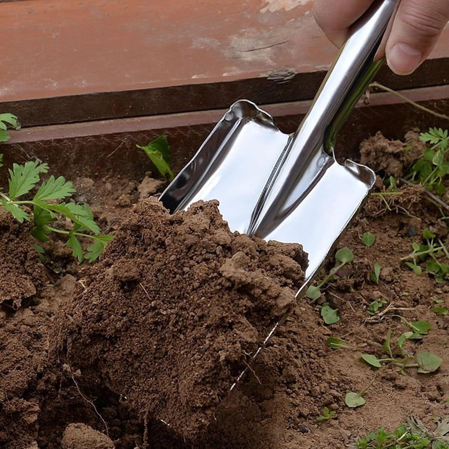 Trowel Heavy Duty Gardening Hand Trowel Garden Trowel with Rubberized Handle for Soil Planting Digging Transplanting