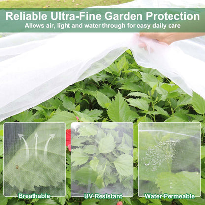 Garden Netting Kit for Raised Beds, 10x33ft Ultra Fine Mesh Netting