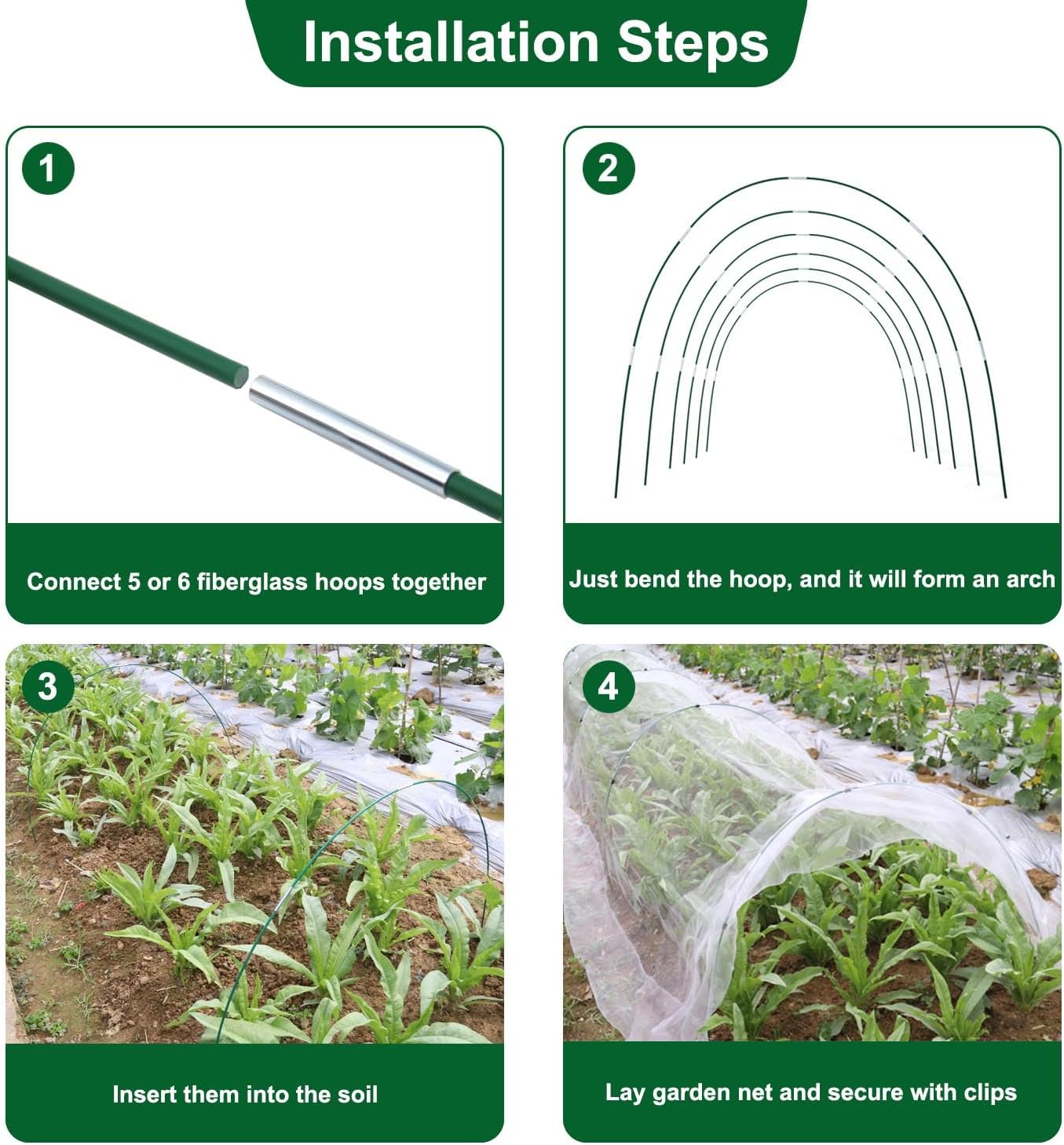 Garden Netting Kit for Raised Beds, 10x33ft Ultra Fine Mesh Netting