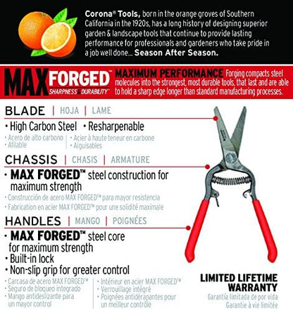 Corona FS 4310 Bonsai & Orchids Mini Shear with Vinyl Coated Steel Handles, 1-1/4-Inch