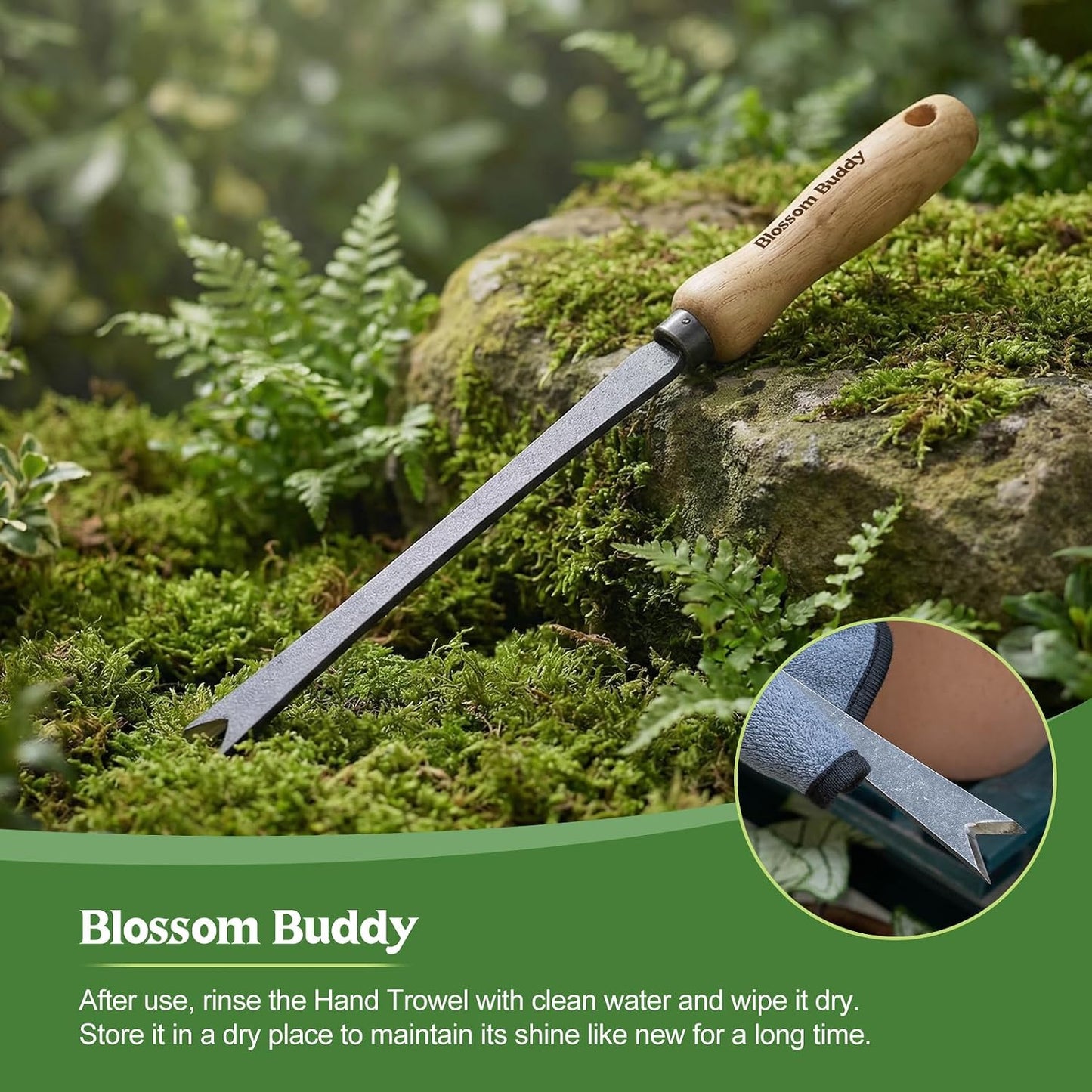 Professional Stainless Steel Dandelion Weeding Tool with Wooden Handle, Garden Root Remover for Lawn and Garden Maintenance