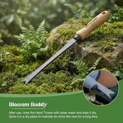 Professional Stainless Steel Dandelion Weeding Tool with Wooden Handle, Garden Root Remover for Lawn and Garden Maintenance