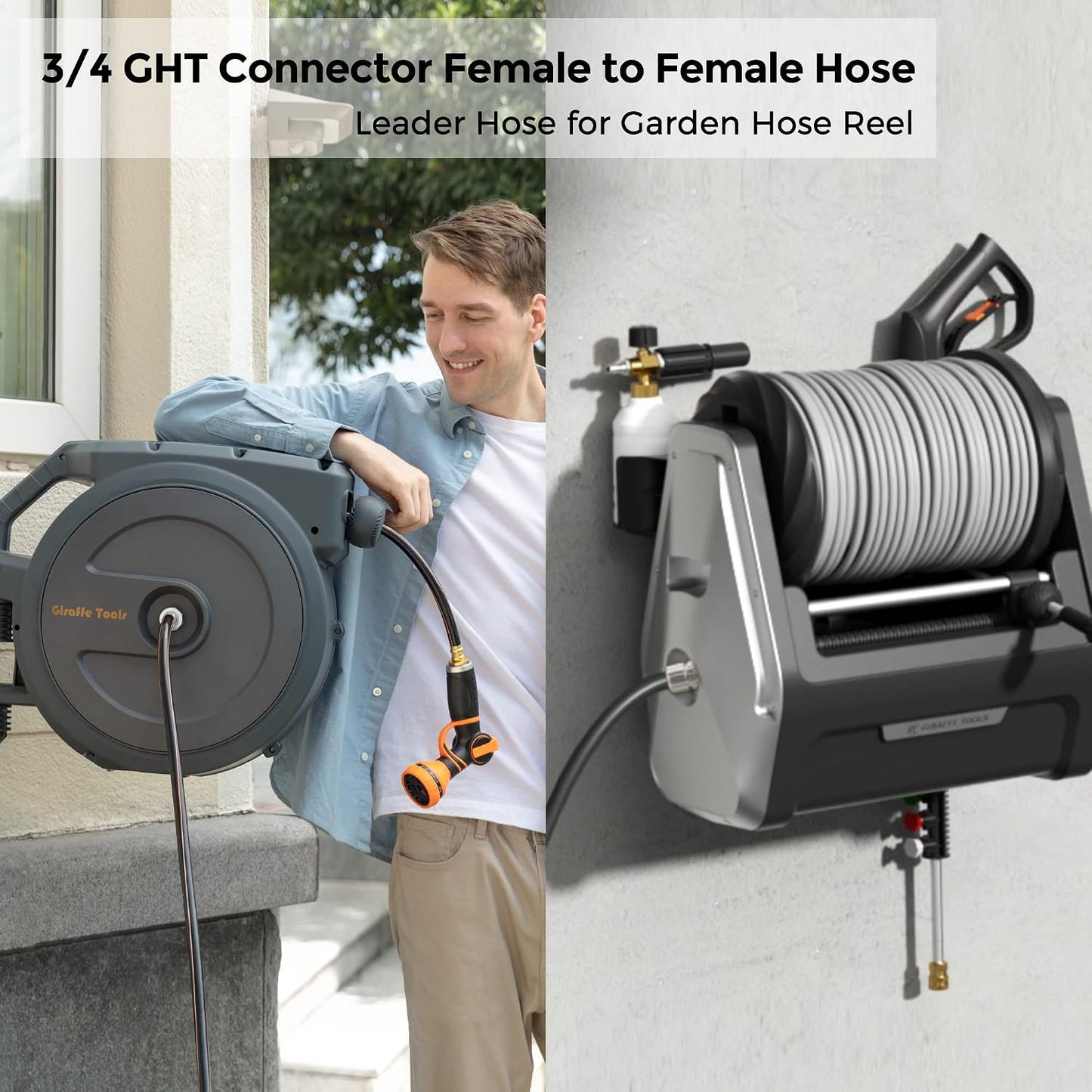 Garden Hose 5/8", 5ft Female to Female Leader Hose