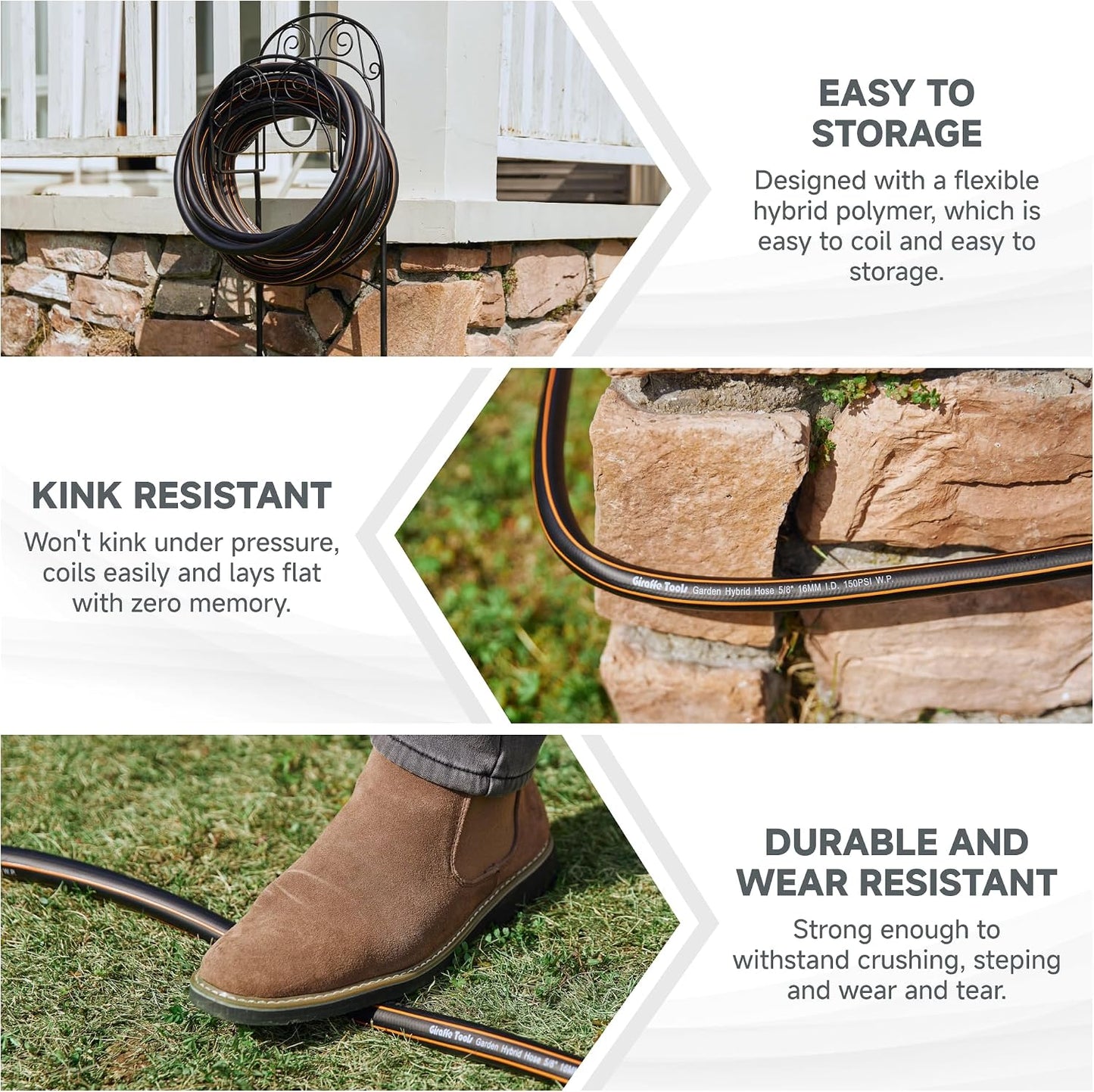 Garden Hose 5/8", 5ft Female to Female Leader Hose