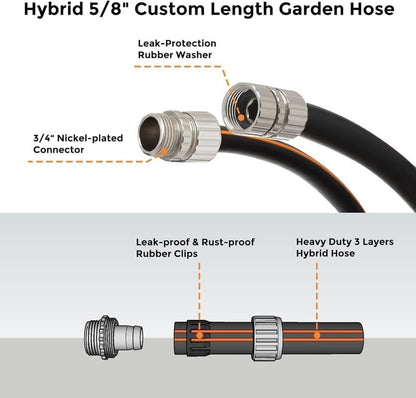 Garden Hose 5/8", 5ft Female to Female Leader Hose