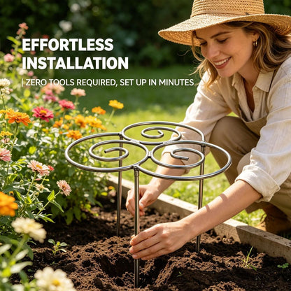 Peony Cages and Supports 2 Pack, Decorative Grow Through Plant Support Hoops, Heavy Duty Metal Peony Plant Support Rings for Garden Outdoor Plants & Dahlia (2PC, s)