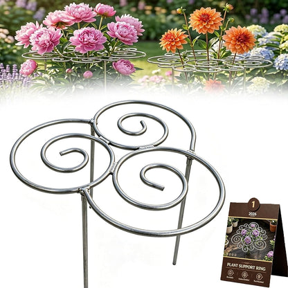 Peony Cages and Supports 2 Pack, Decorative Grow Through Plant Support Hoops, Heavy Duty Metal Peony Plant Support Rings for Garden Outdoor Plants & Dahlia (2PC, s)