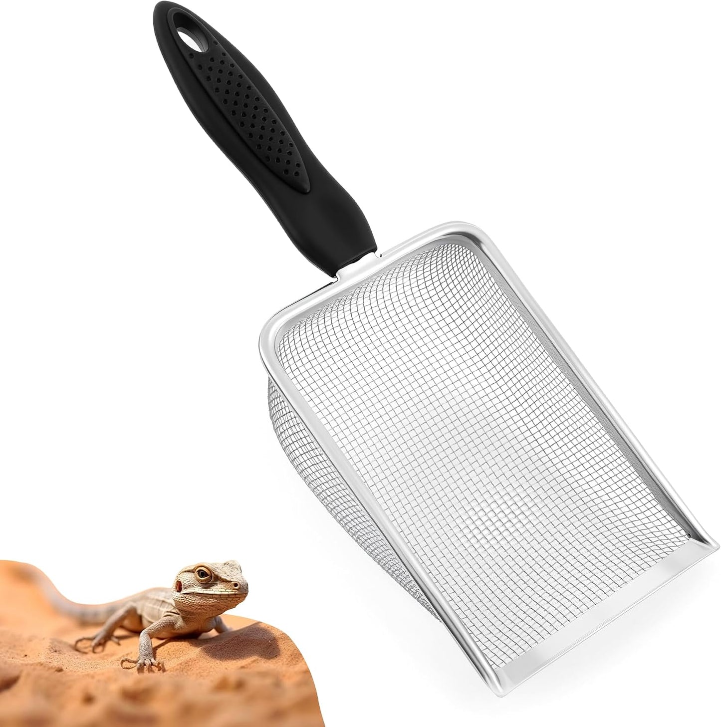 Stainless Steel Fine Mesh Litter Shovel, Reptile Cleaner Scooper