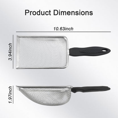 Stainless Steel Fine Mesh Litter Shovel, Reptile Cleaner Scooper