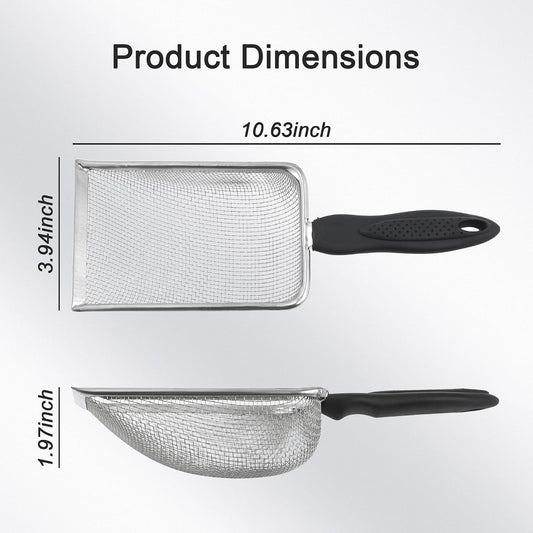 Stainless Steel Fine Mesh Litter Shovel, Reptile Cleaner Scooper