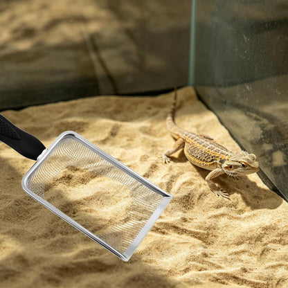 Stainless Steel Fine Mesh Litter Shovel, Reptile Cleaner Scooper