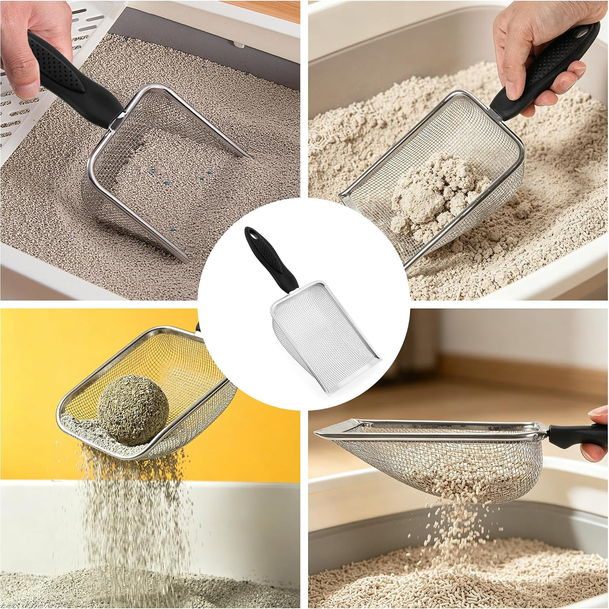 Stainless Steel Fine Mesh Litter Shovel, Reptile Cleaner Scooper