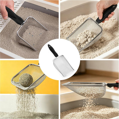 Stainless Steel Fine Mesh Litter Shovel, Reptile Cleaner Scooper