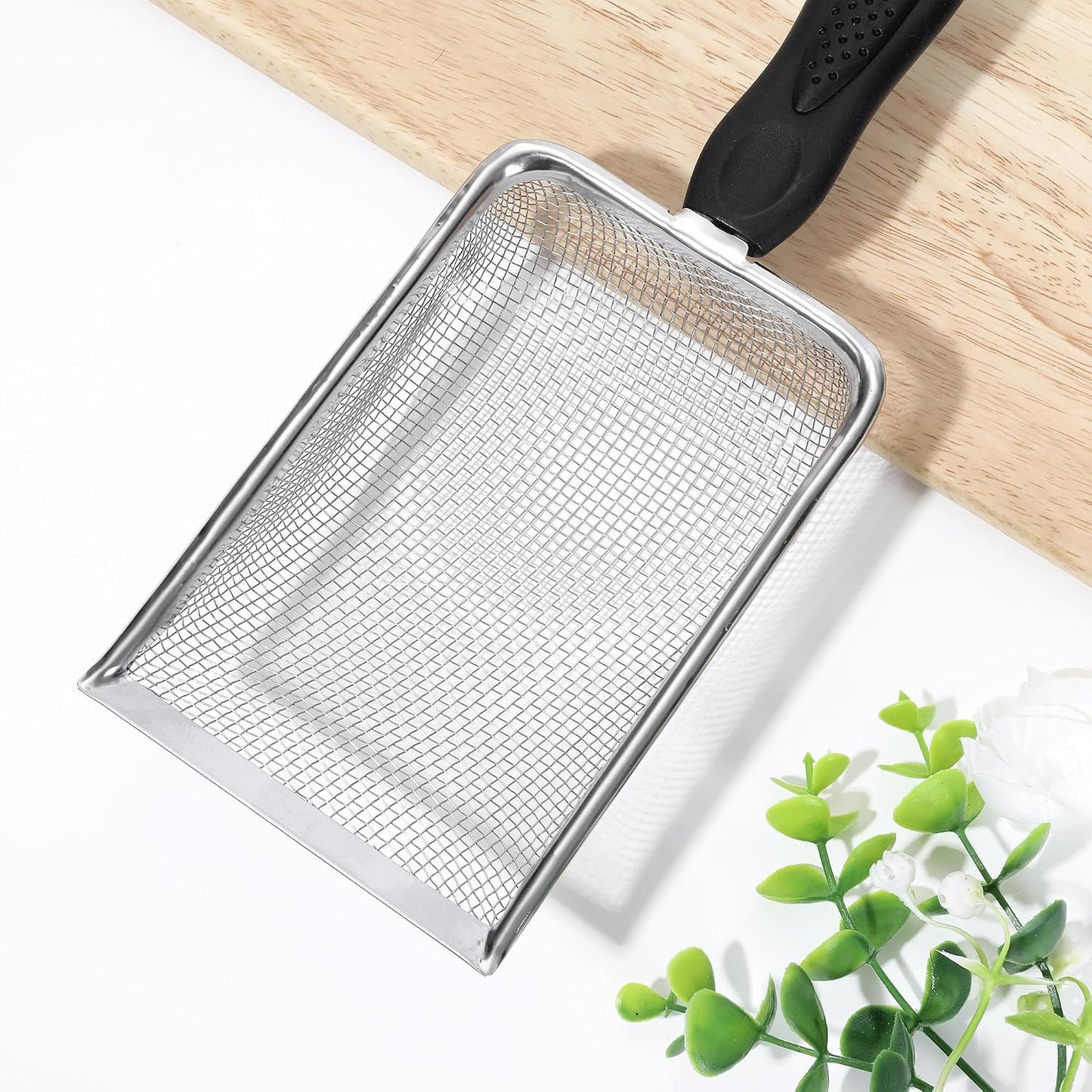 Stainless Steel Fine Mesh Litter Shovel, Reptile Cleaner Scooper