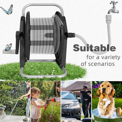 Water Hose Reel,Holds 50-60 Ft of 5/8" Hose