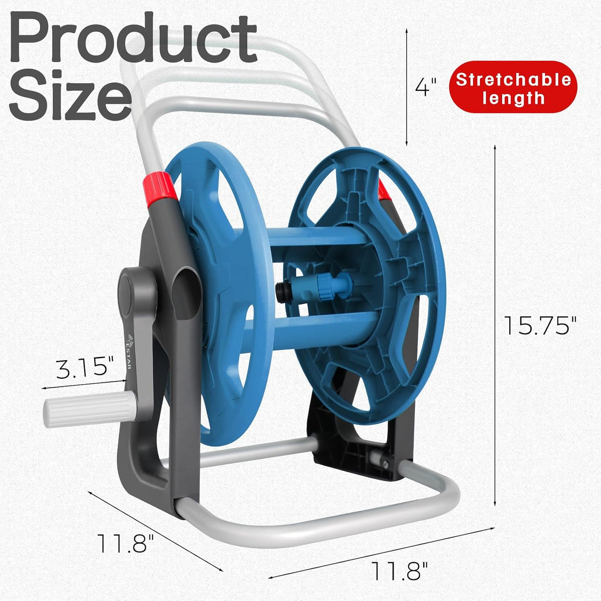 Water Hose Reel,Holds 50-60 Ft of 5/8" Hose