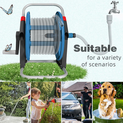 Water Hose Reel,Holds 50-60 Ft of 5/8" Hose