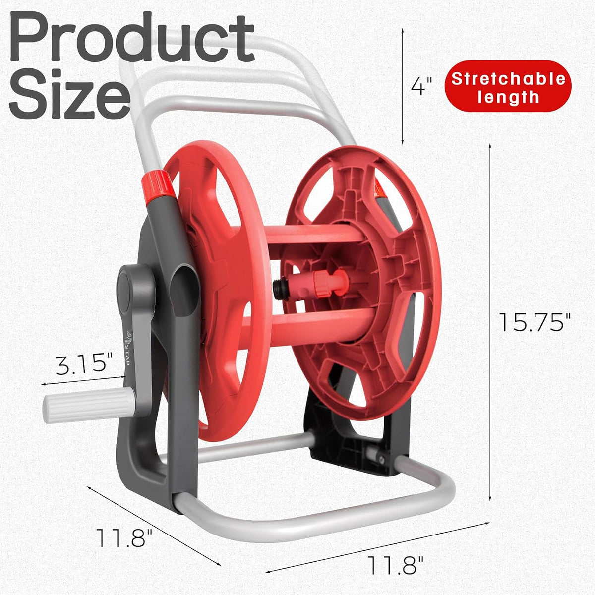Water Hose Reel,Holds 50-60 Ft of 5/8" Hose