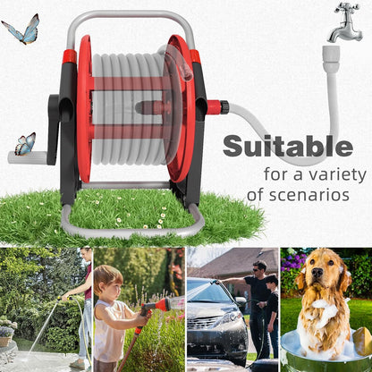 Water Hose Reel,Holds 50-60 Ft of 5/8" Hose