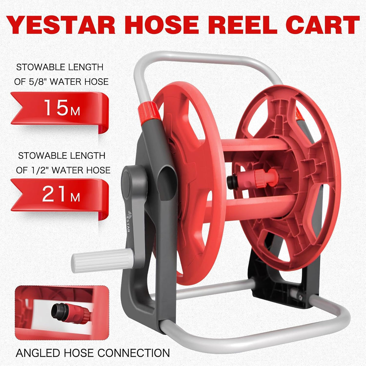 Water Hose Reel,Holds 50-60 Ft of 5/8" Hose