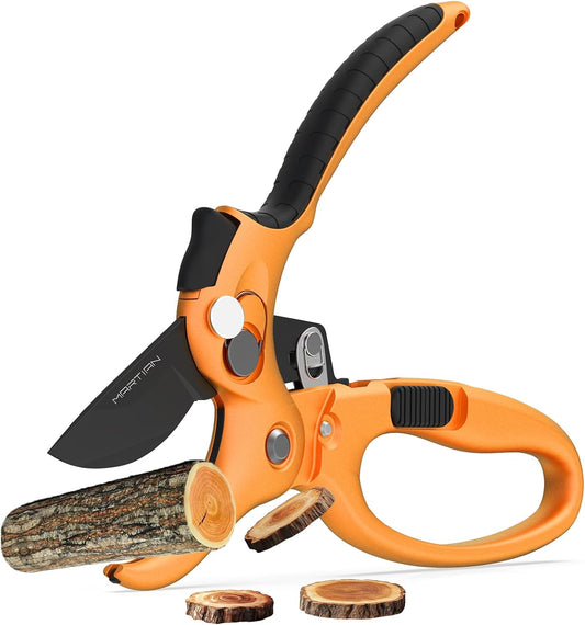 8" Handheld Pruning Shears - Heavy-Duty Stainless Steel Garden Scissors
