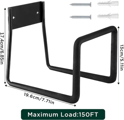 Metal Garden Hose Holder, Heavy Duty Wall Mount Hose Hanger for 150 FT
