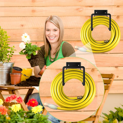 Metal Garden Hose Holder, Heavy Duty Wall Mount Hose Hanger for 150 FT