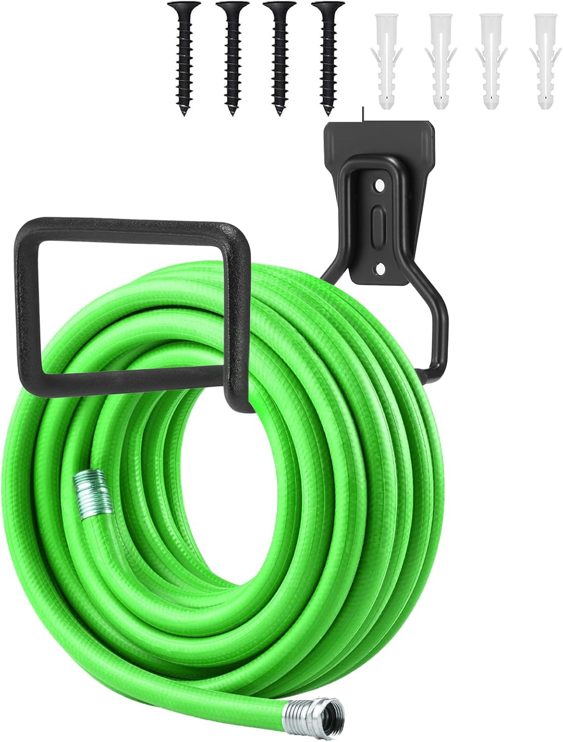 Metal Garden Hose Holder, Heavy Duty Wall Mount Hose Hanger for 150 FT