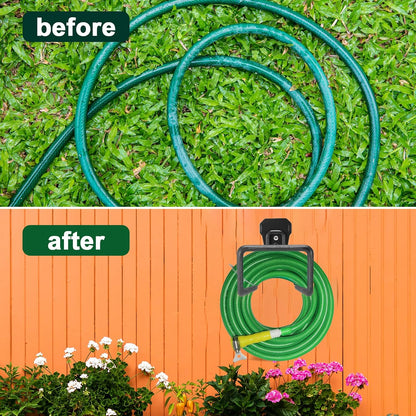 Metal Garden Hose Holder, Heavy Duty Wall Mount Hose Hanger for 150 FT