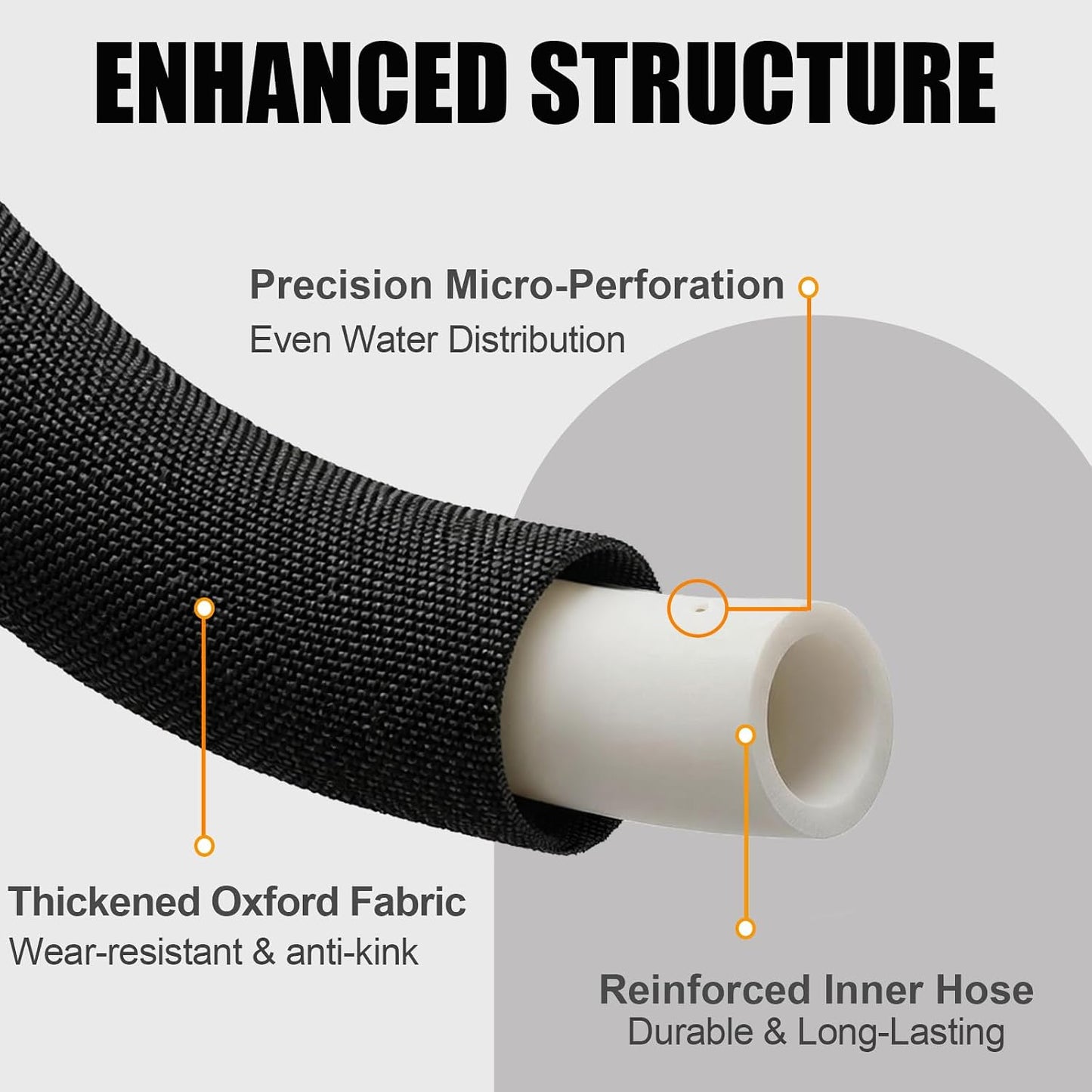 200FT Flat Soaker Hose, Heavy Duty Garden Watering Hose