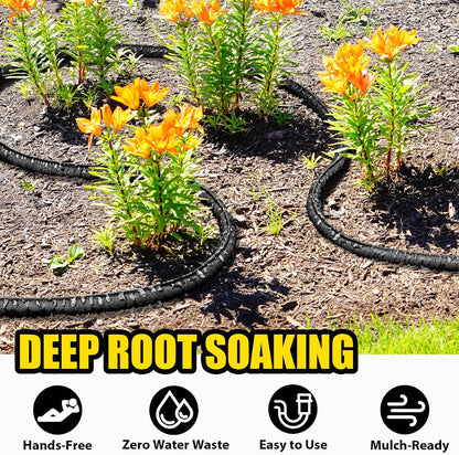200FT Flat Soaker Hose, Heavy Duty Garden Watering Hose