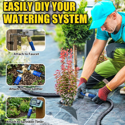 200FT Flat Soaker Hose, Heavy Duty Garden Watering Hose