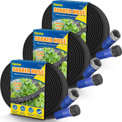200FT Flat Soaker Hose, Heavy Duty Garden Watering Hose