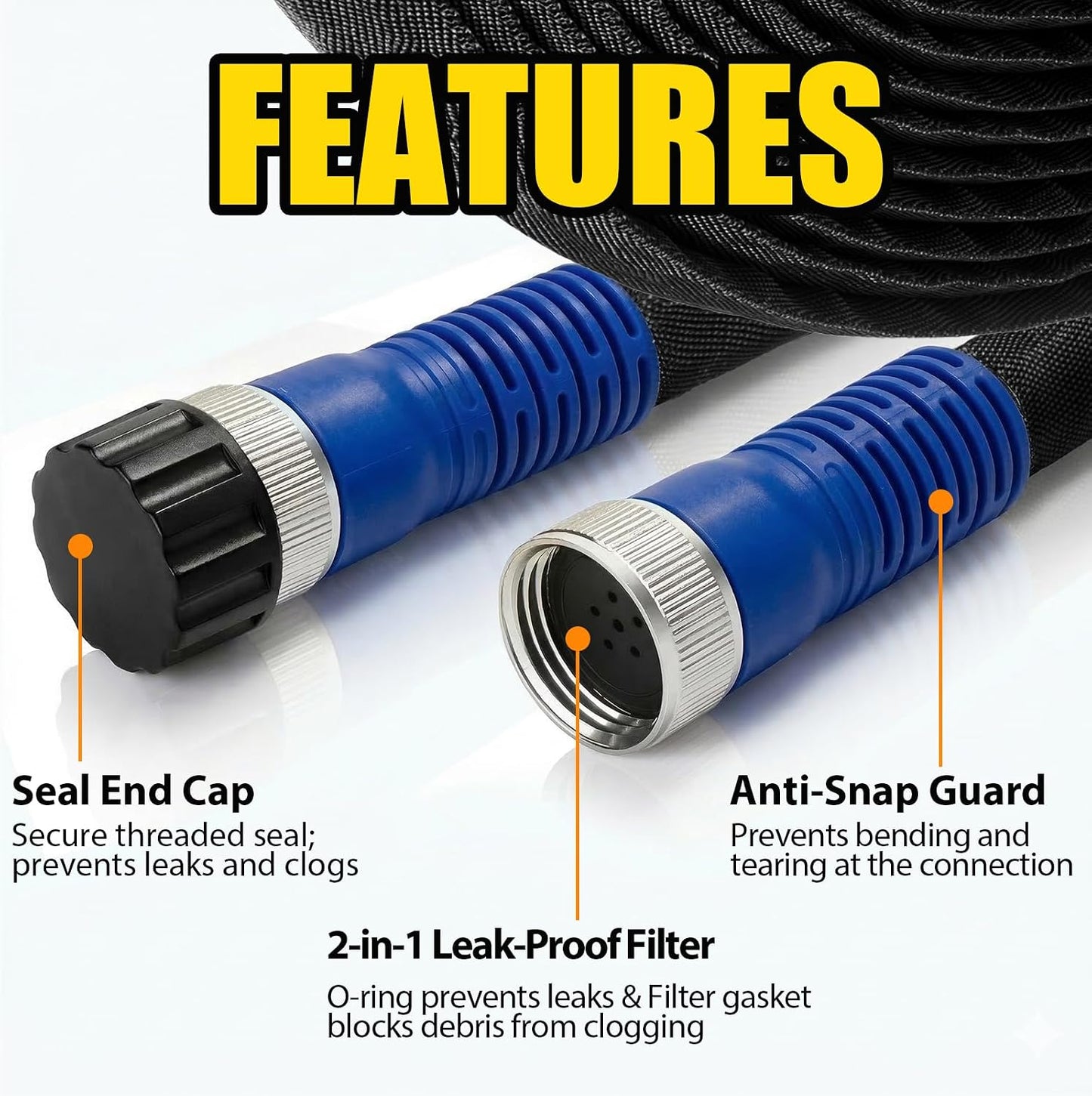 200FT Flat Soaker Hose, Heavy Duty Garden Watering Hose