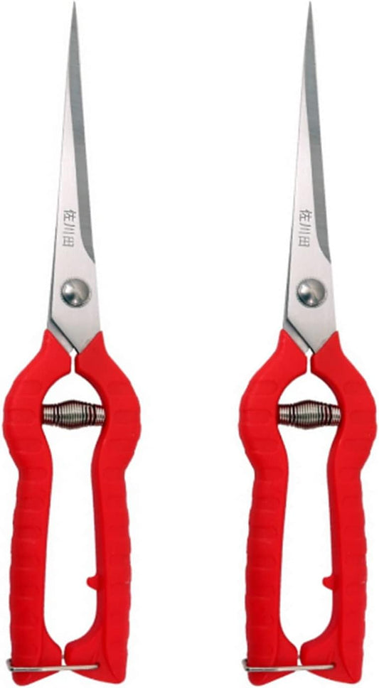 2pack Extra Long Edge Stainless Steel Pruning Shears Fruit Trees Bonsai Sharp Garden Scissors Tool
