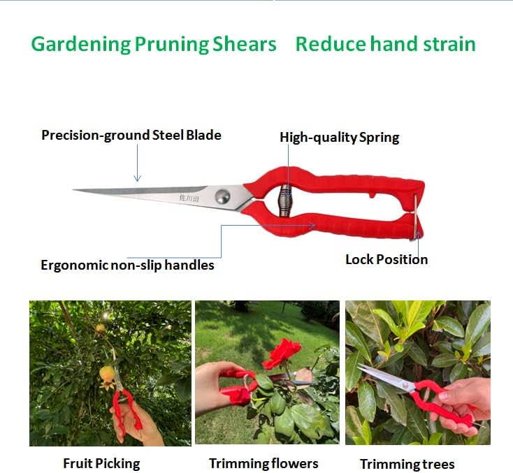 2pack Extra Long Edge Stainless Steel Pruning Shears Fruit Trees Bonsai Sharp Garden Scissors Tool
