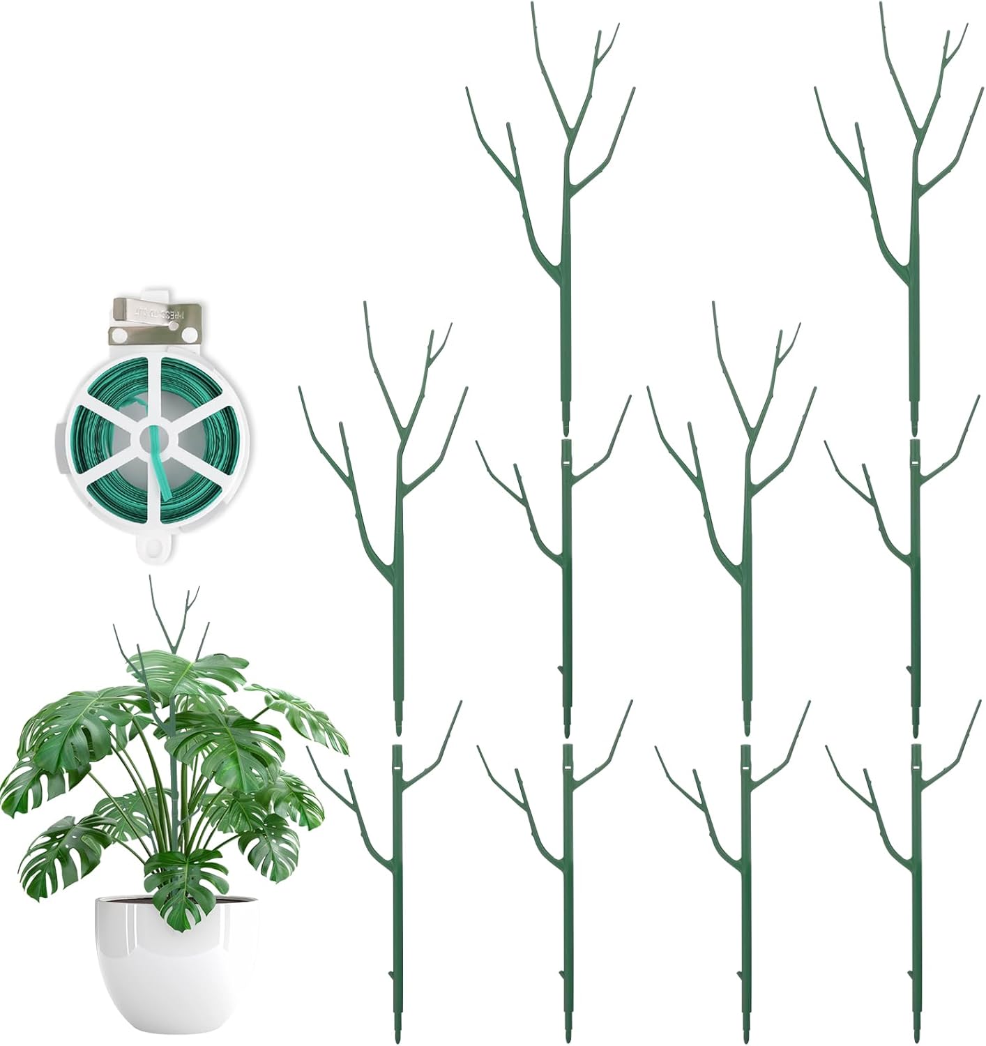 5 Pack Stackable Plant Support Stakes, Climbing Plant Support Structures for Monstera, Pothos, Philodendron Garden Plant Stakes for Indoor Outdoor Plants