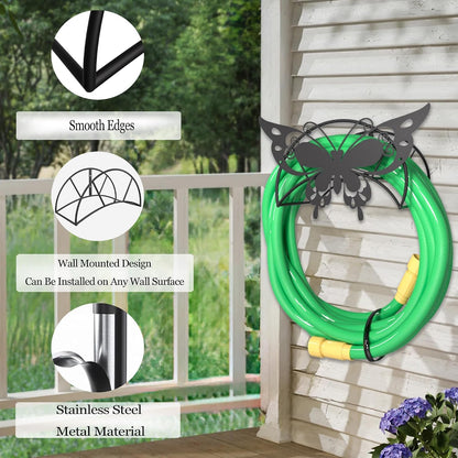 Cow Hose Hanger Metal Wall Mount Heavy Duty 125'5/8" Garden Hose Holder