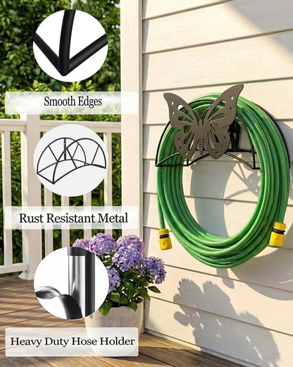 Cow Hose Hanger Metal Wall Mount Heavy Duty 125'5/8" Garden Hose Holder