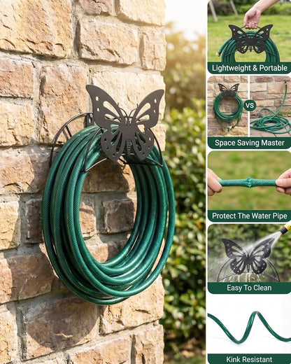 Cow Hose Hanger Metal Wall Mount Heavy Duty 125'5/8" Garden Hose Holder