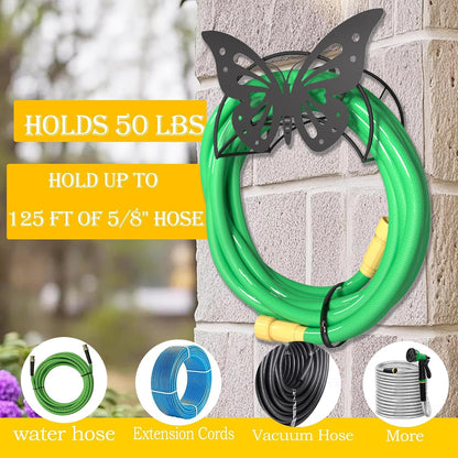 Cow Hose Hanger Metal Wall Mount Heavy Duty 125'5/8" Garden Hose Holder
