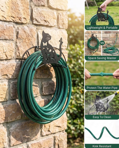 Cow Hose Hanger Metal Wall Mount Heavy Duty 125'5/8" Garden Hose Holder