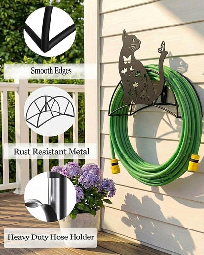 Cow Hose Hanger Metal Wall Mount Heavy Duty 125'5/8" Garden Hose Holder