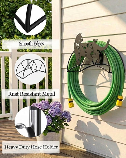Cow Hose Hanger Metal Wall Mount Heavy Duty 125'5/8" Garden Hose Holder